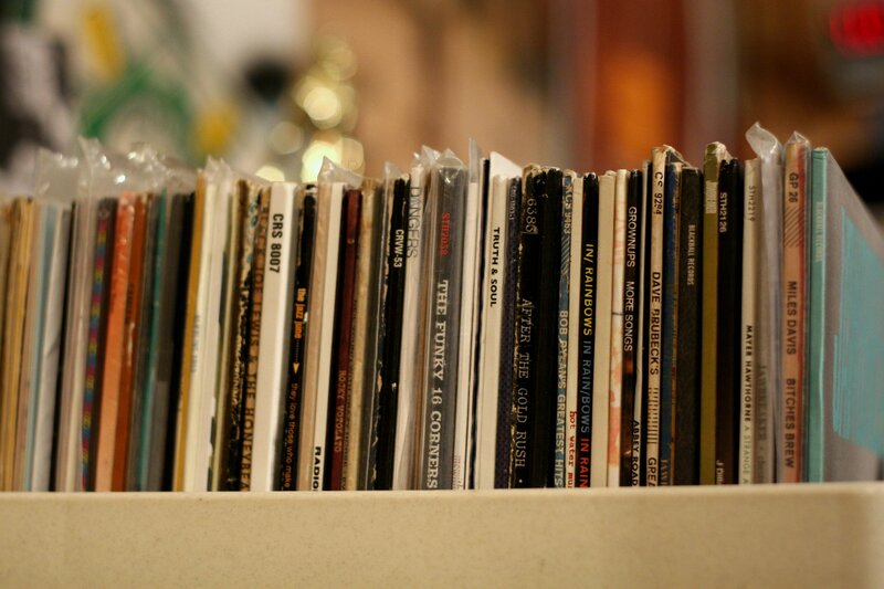 Row of Vinyl Records
