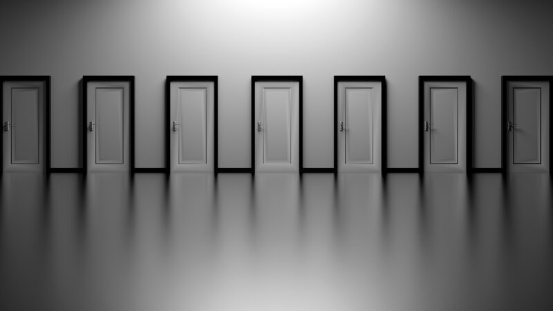 Row of White Doors
