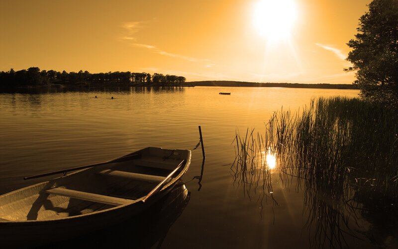Rowboat at Sunset
