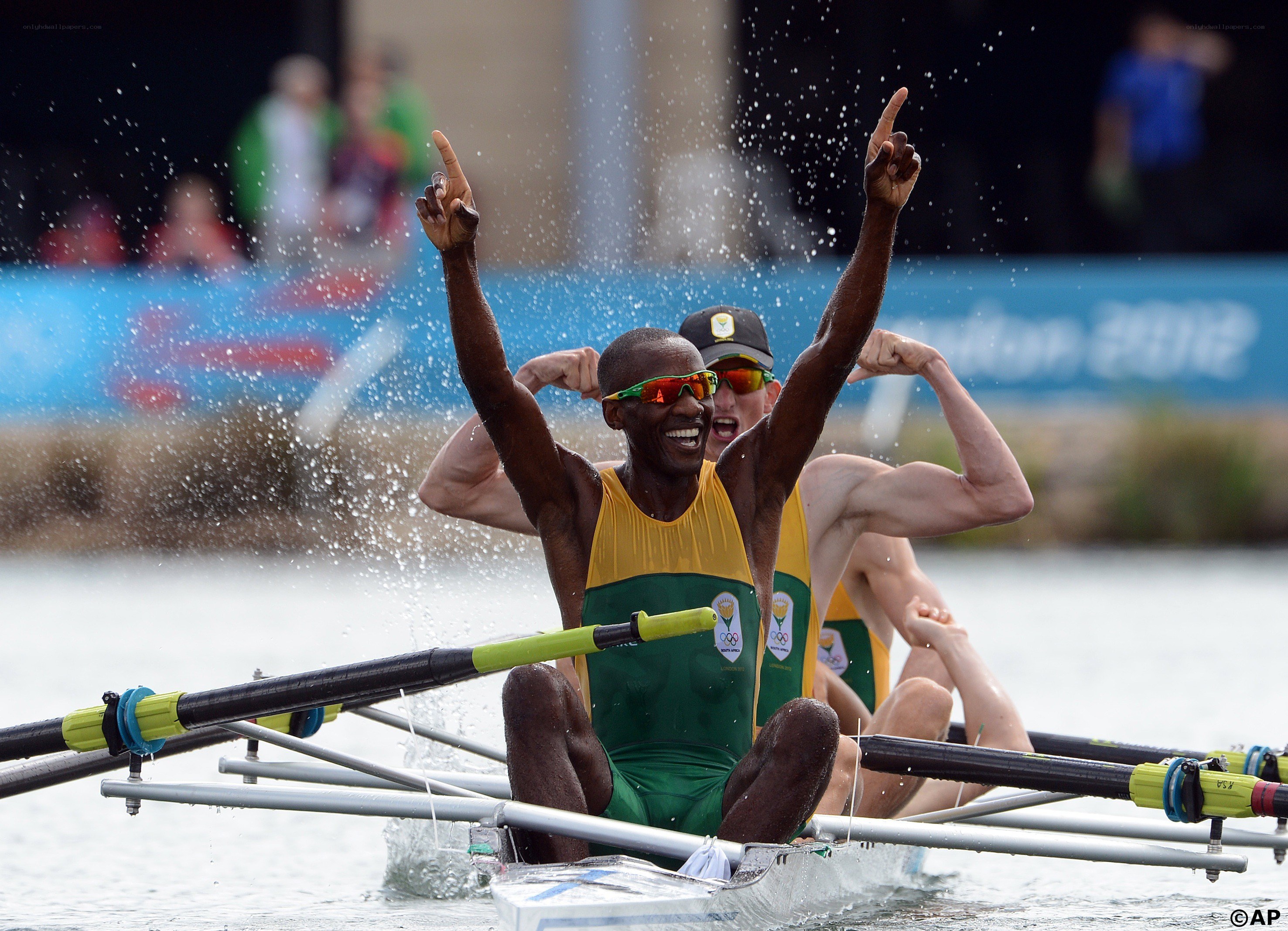 Rowers celebrate victory