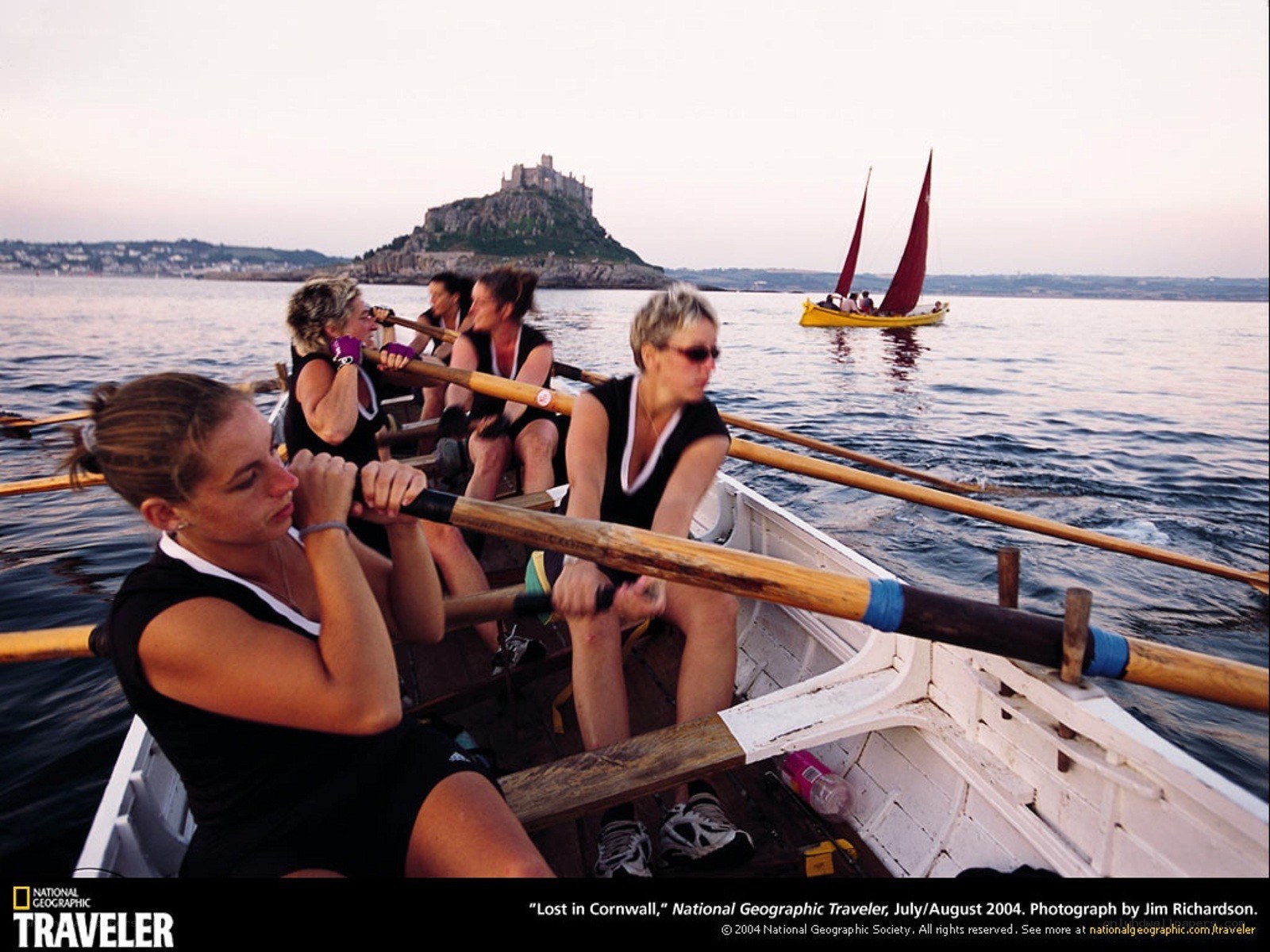 Rowers near St Michael's Mount