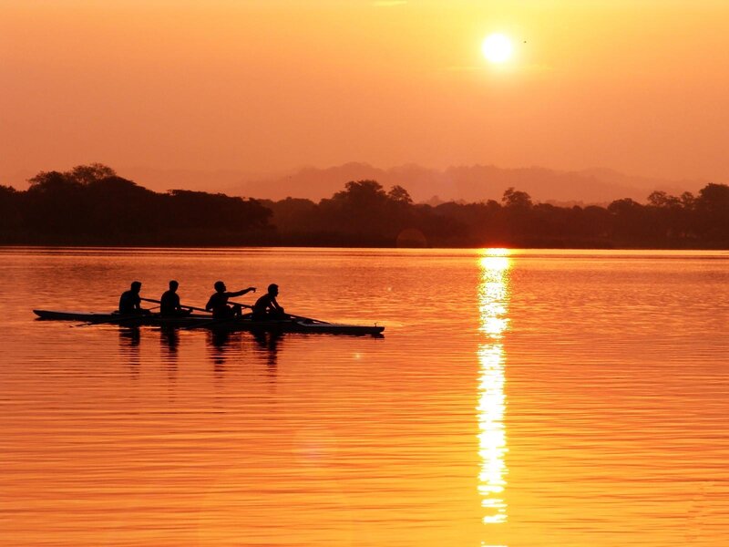 Rowers on a Lake — Orange
