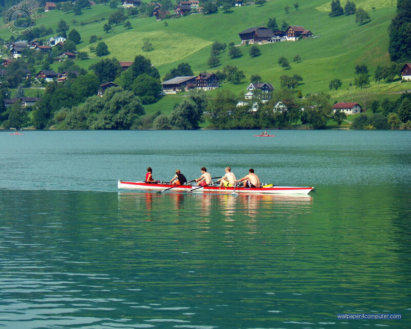 Rowers on a lake