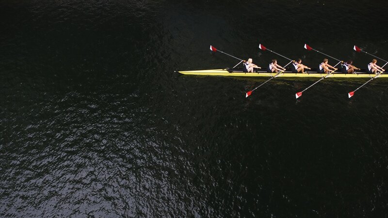 Rowers on a river