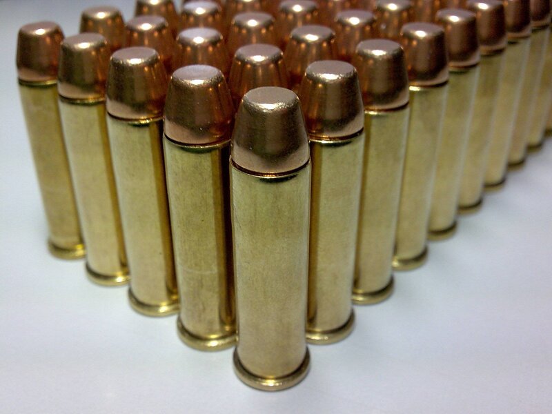 Rows of brass bullets
