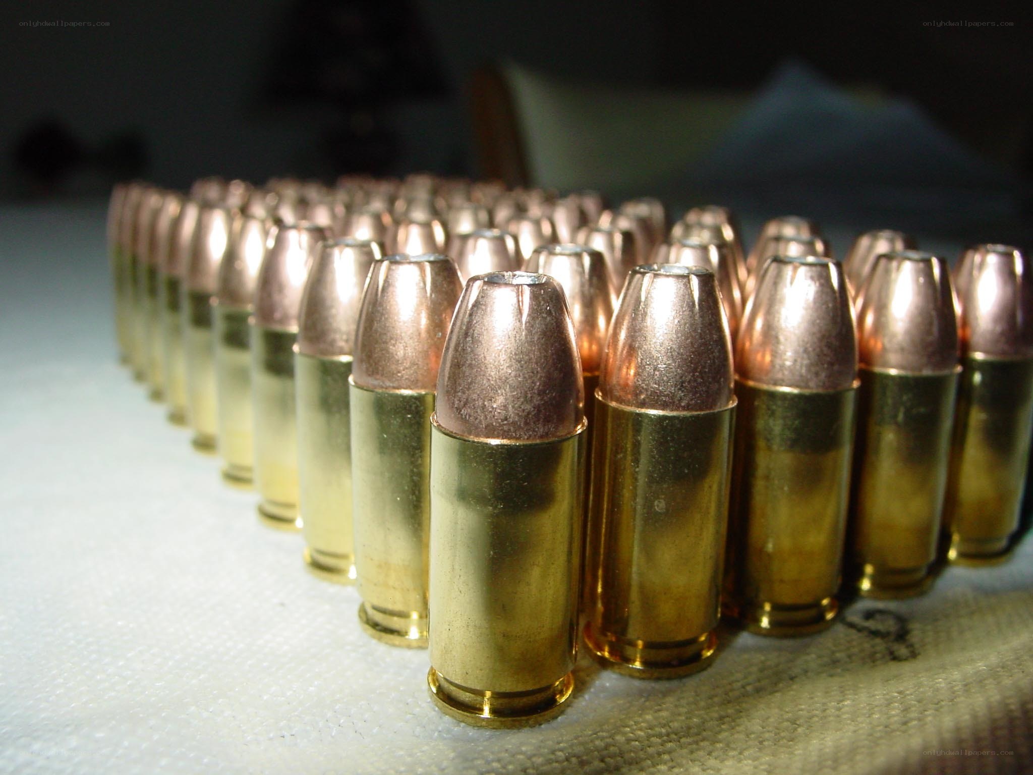Rows of bullets on a table
