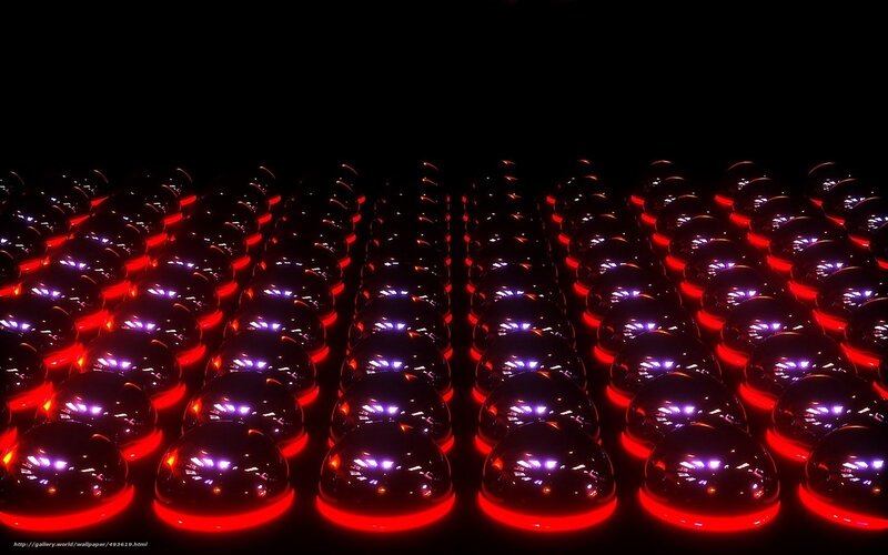 Rows of Glowing Red Spheres — Dramatic