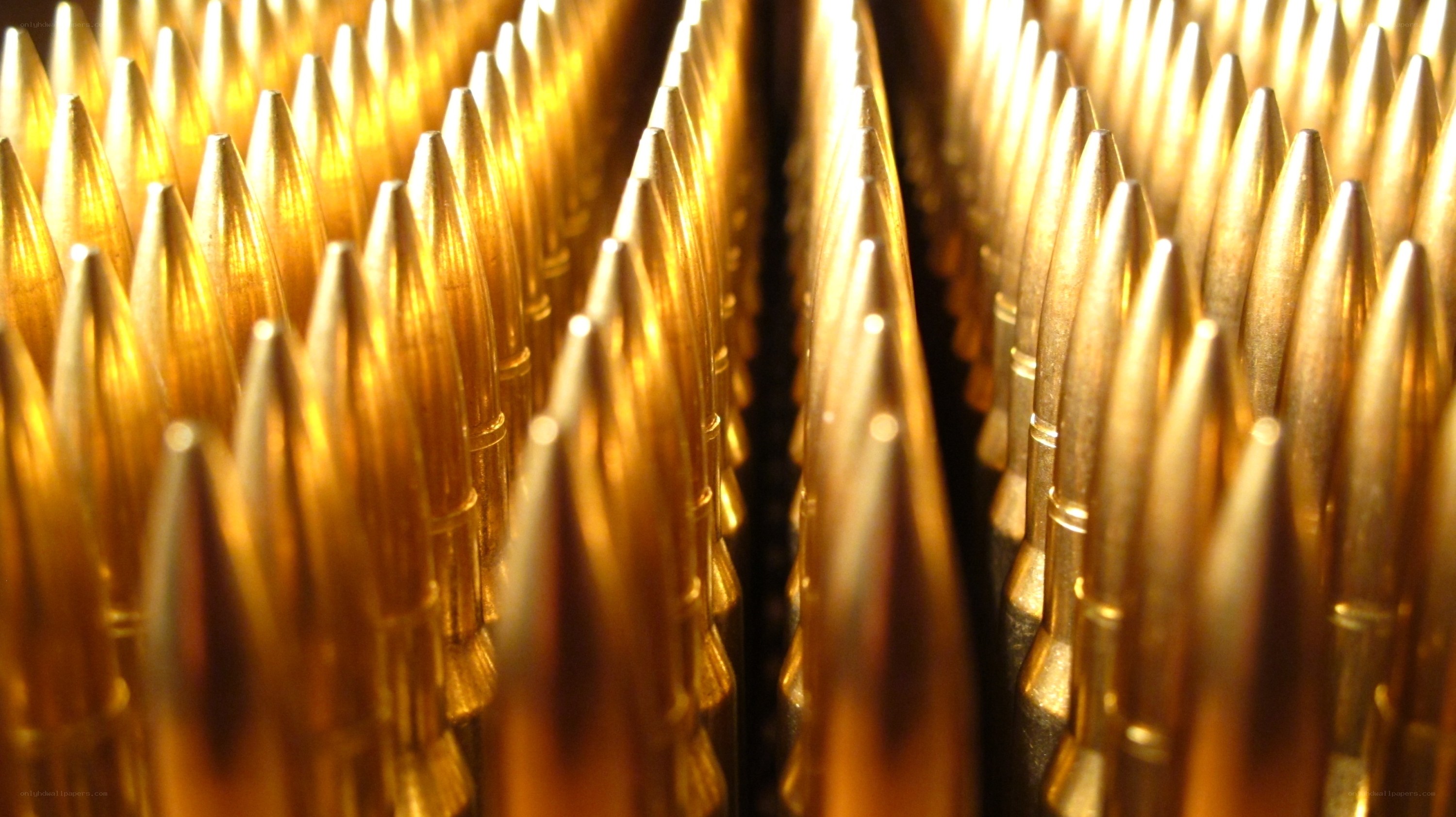 Rows of golden bullets