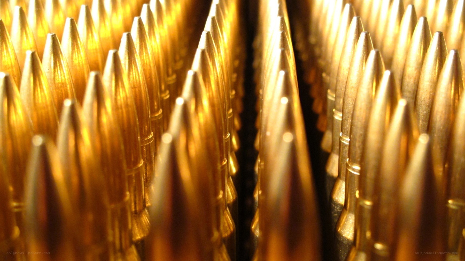 Rows of golden bullets