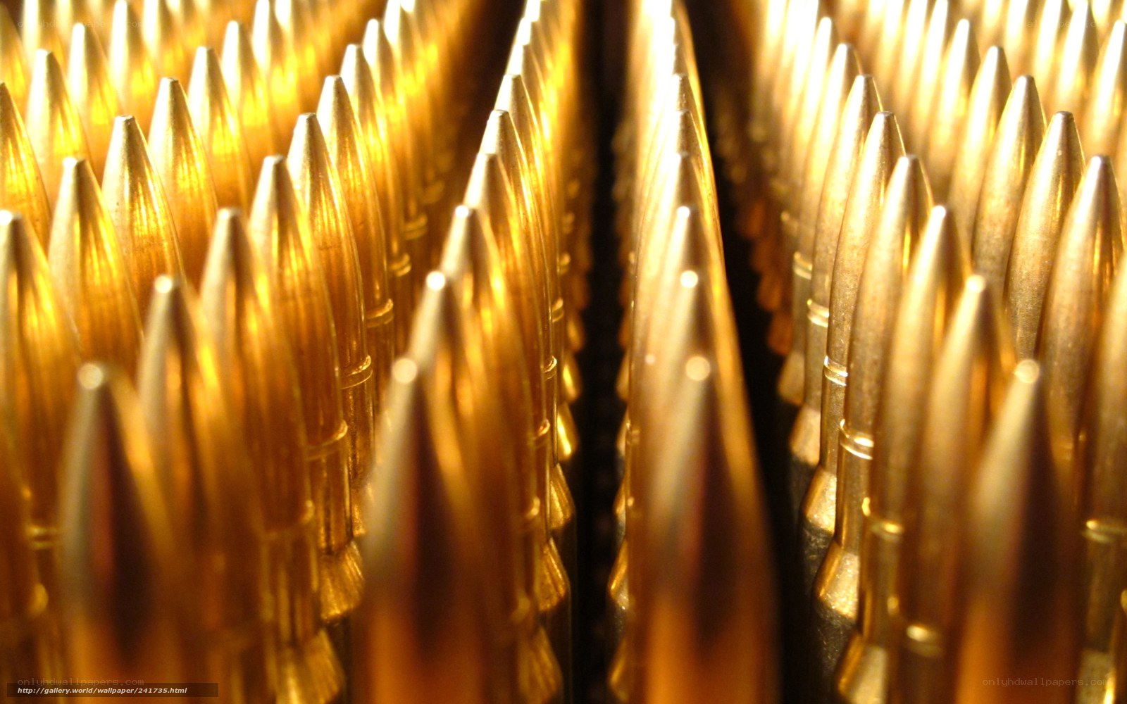 Rows of golden bullets