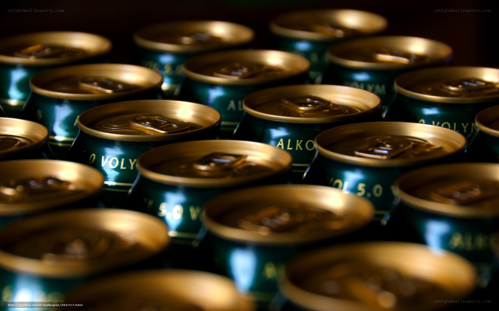 Rows of green beverage cans