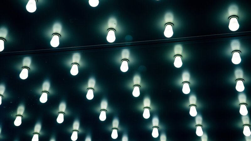 Rows of Light Bulbs