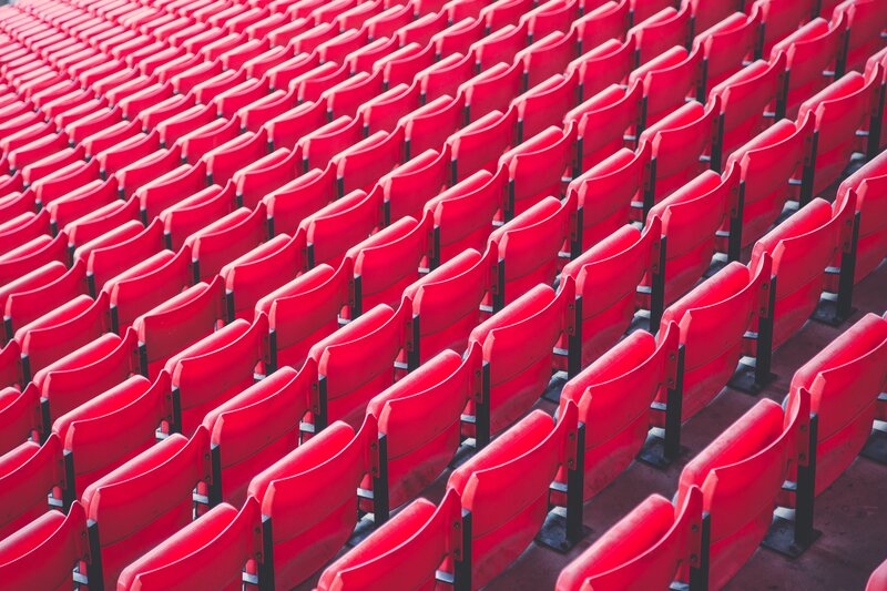 Rows of Red Stadium Seats