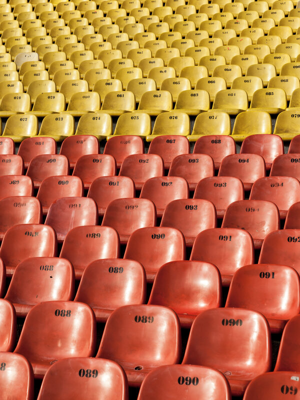 Rows of Stadium Seats — Yellow
