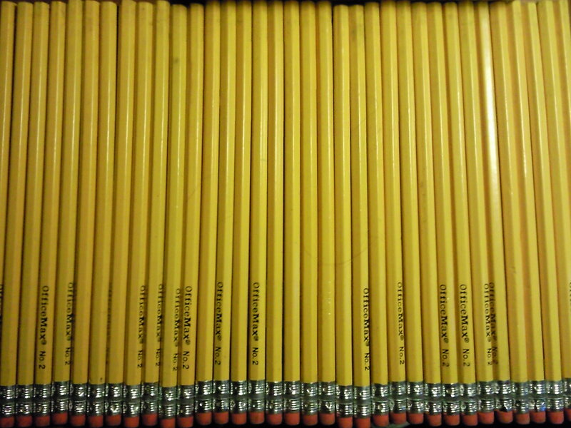 rows of yellow pencils