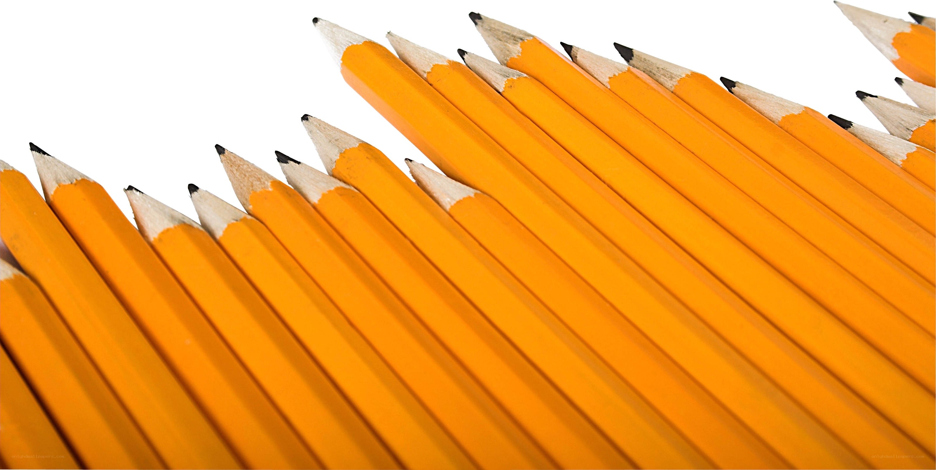 Rows of yellow pencils
