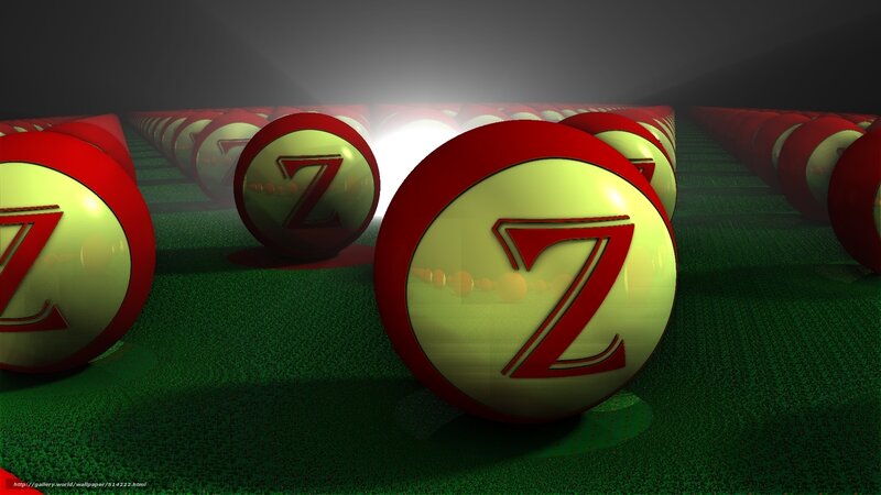 Rows of Z balls on green field