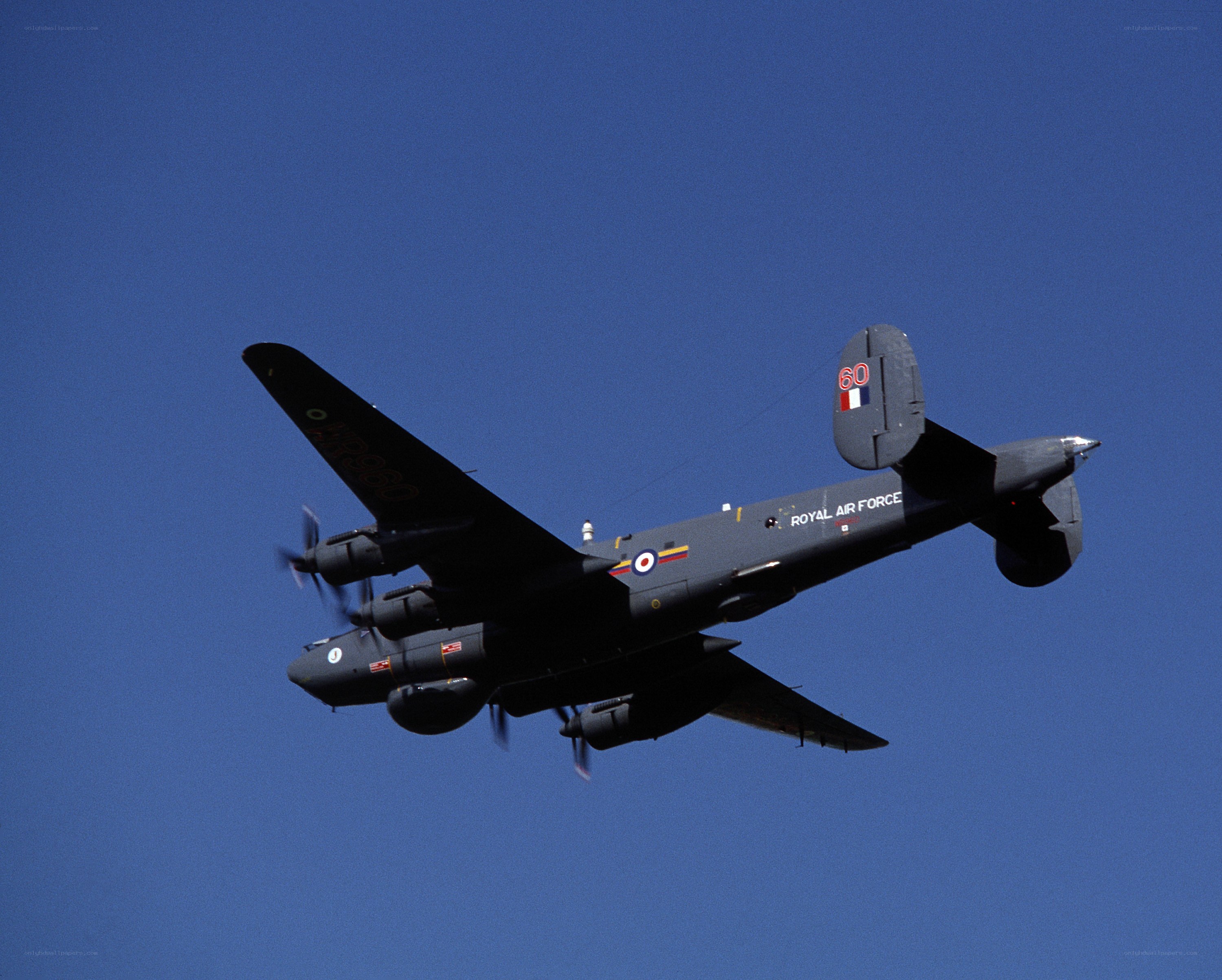 Royal Air Force bomber in flight
