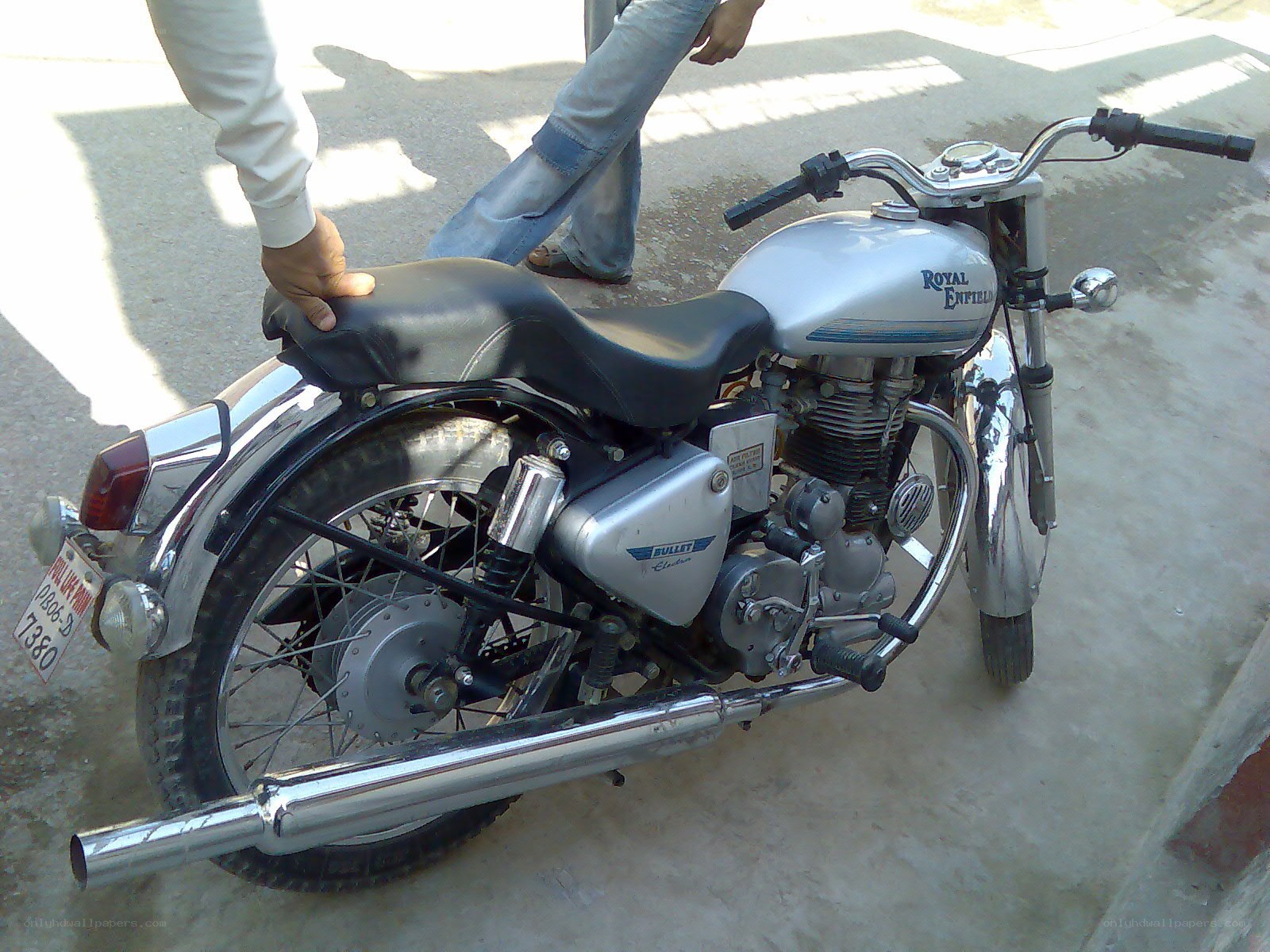 Royal Enfield motorcycle on pavement