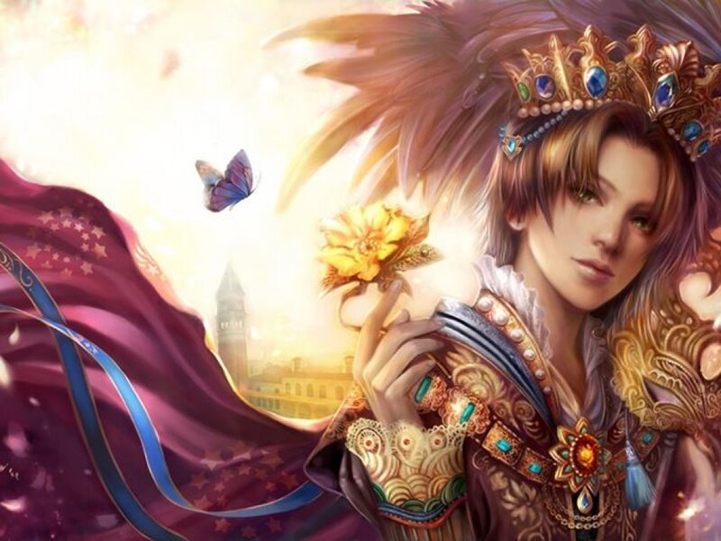 Royal Figure Holding Flower