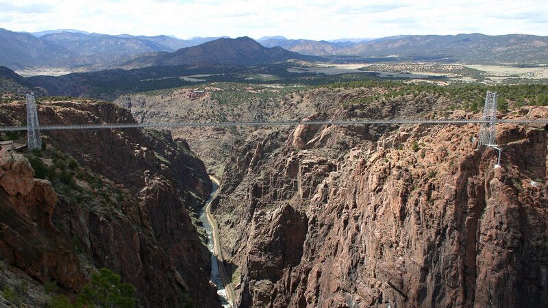 Royal Gorge Bridge spanning canyon