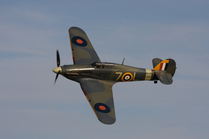Royal Navy fighter plane in flight