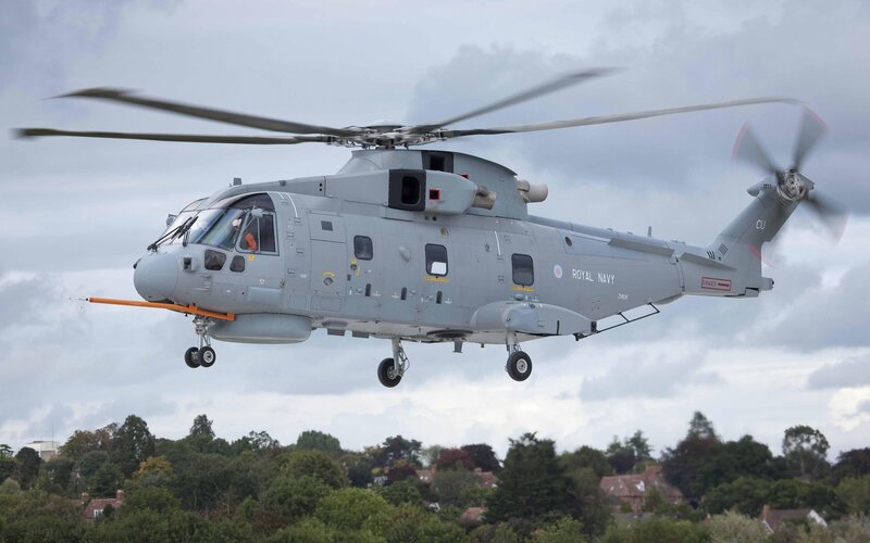 Royal Navy Helicopter — Gray, Overcast