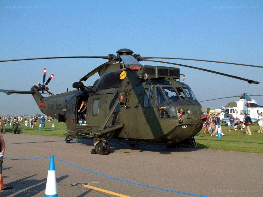 Royal Navy helicopter on display