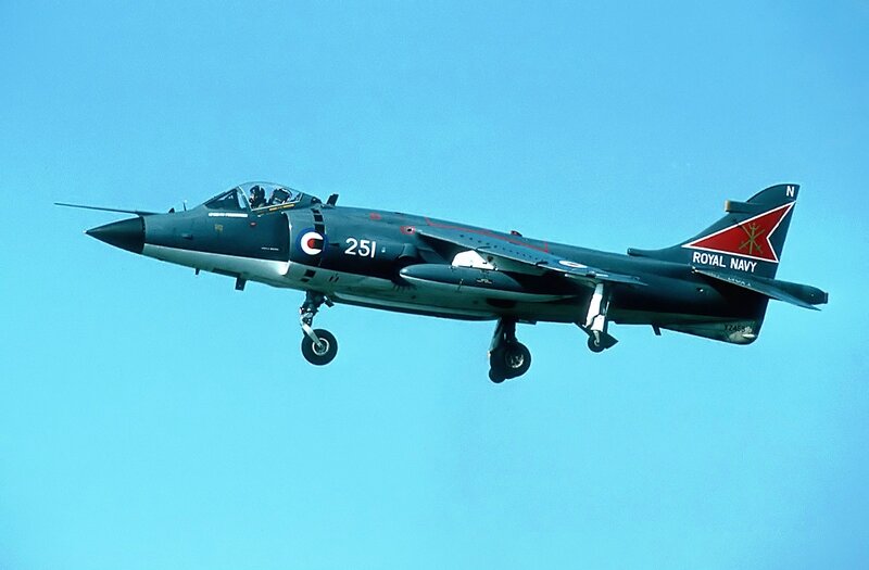 Royal Navy Jet in Flight — Blue