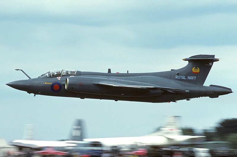Royal Navy Jet in Flight — Gray