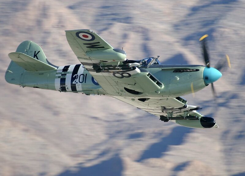 Royal Navy Spitfire in flight