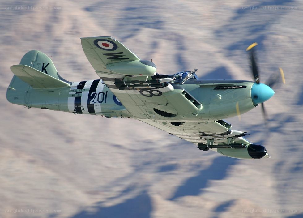 Royal Navy Spitfire in flight