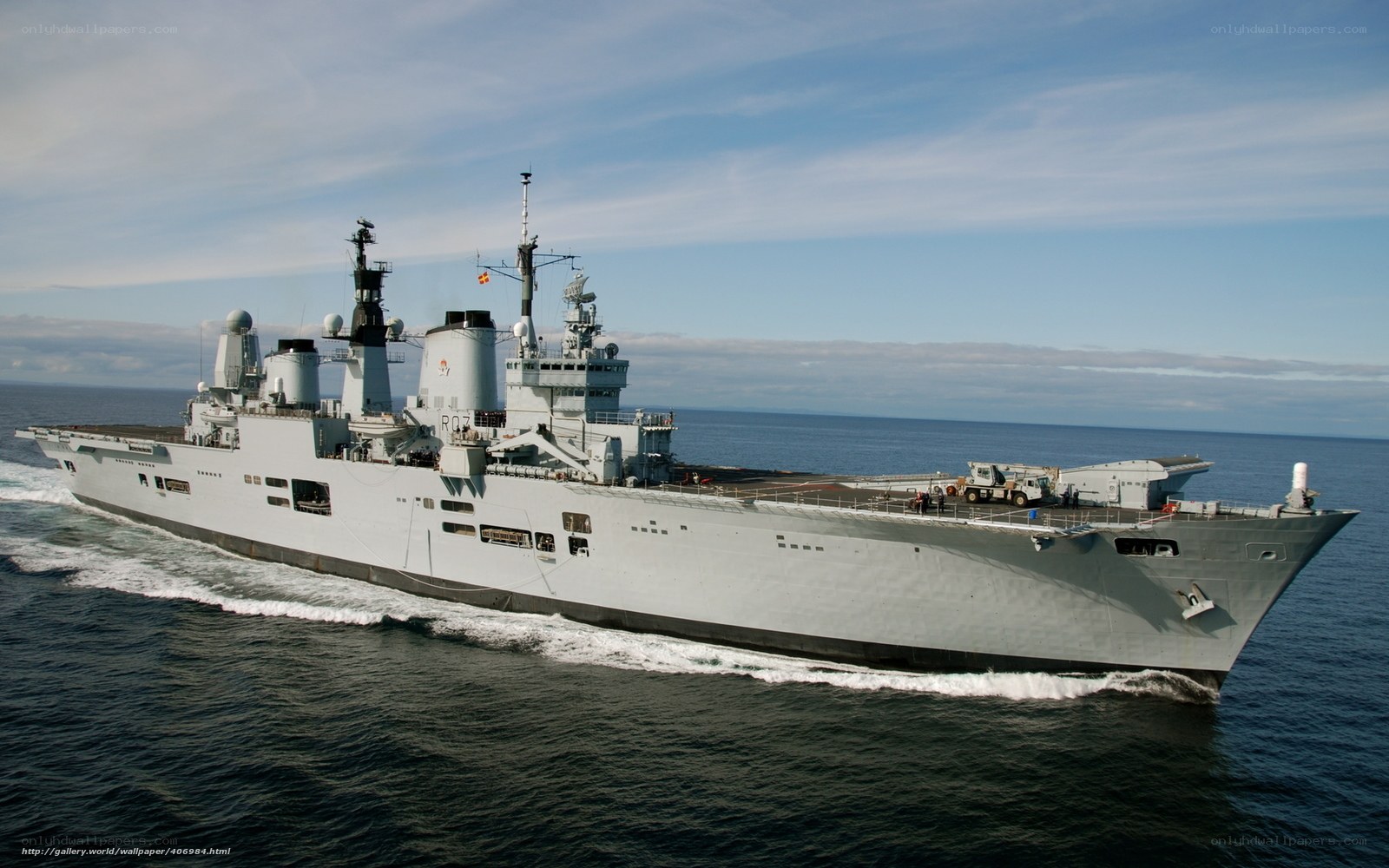 Royal Navy warship at sea