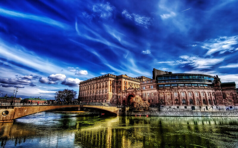 Royal Palace in Stockholm — Blue