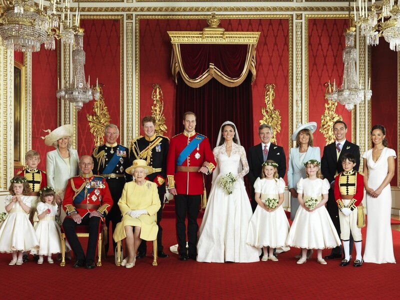 Royal Wedding Group — Red, Formal, Photograph
