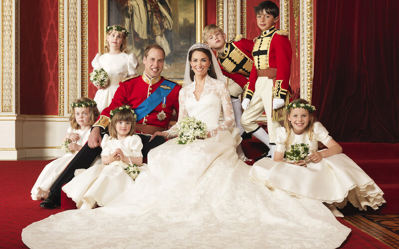 Royal Wedding Party — Red, Formal, Photograph