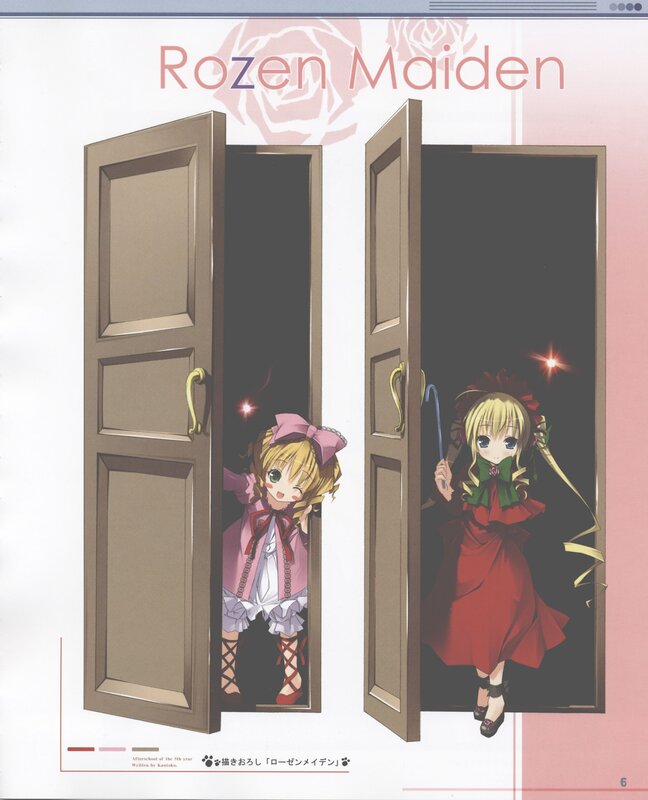 Rozen Maiden characters at doors