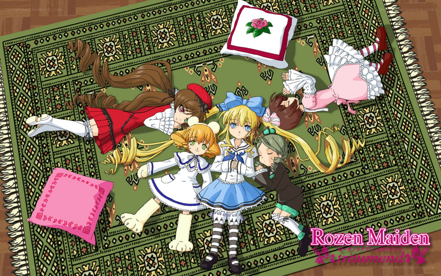 Rozen Maiden characters on rug