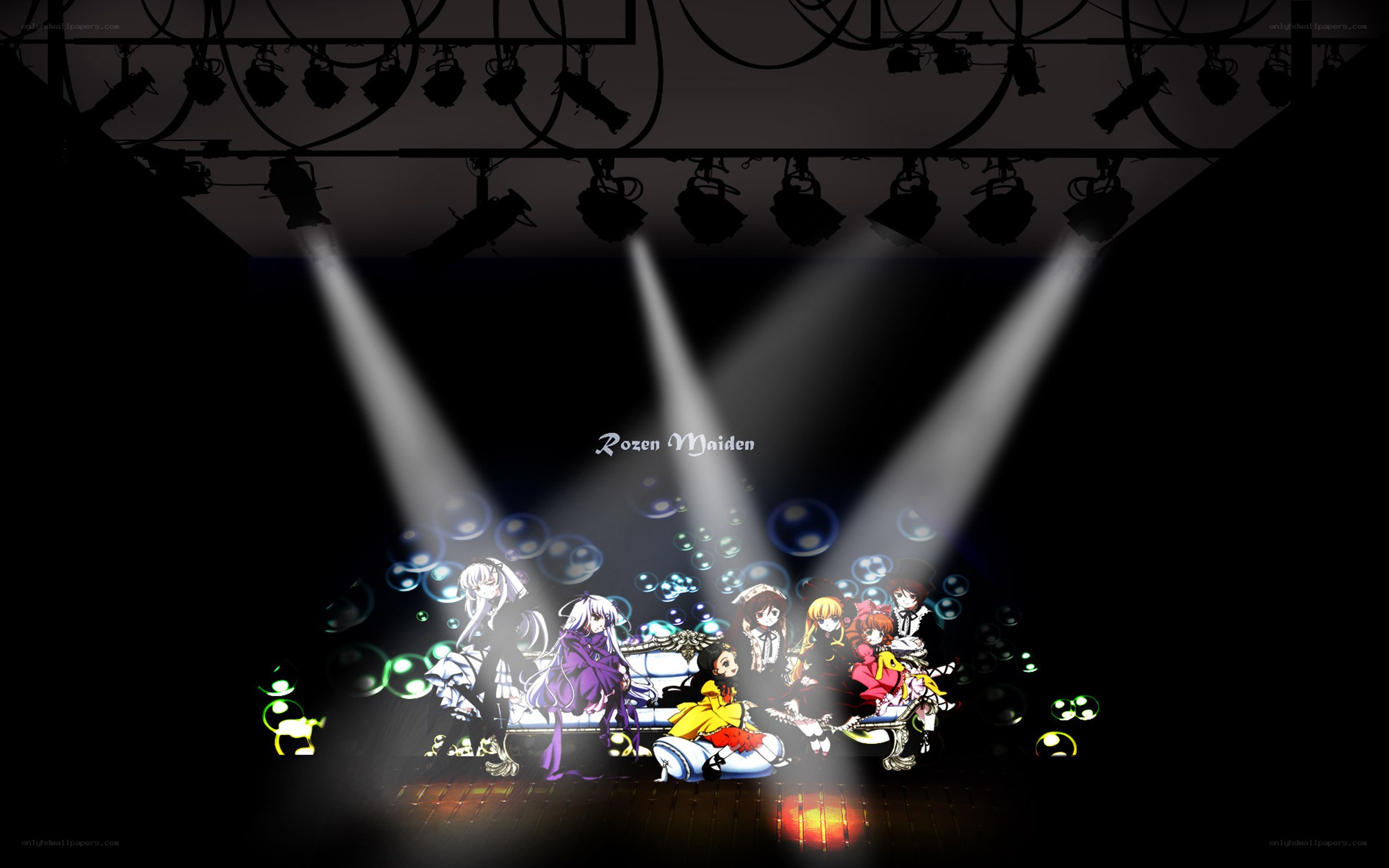 Rozen Maiden characters on stage