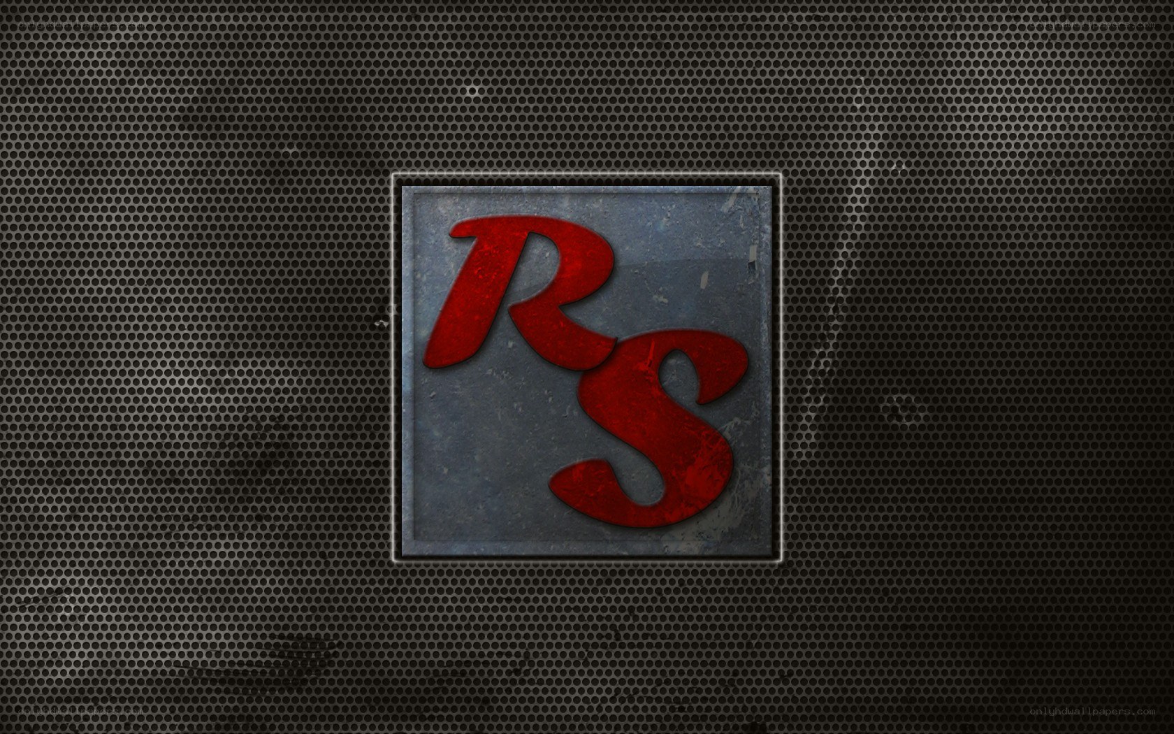 RS logo on metal mesh