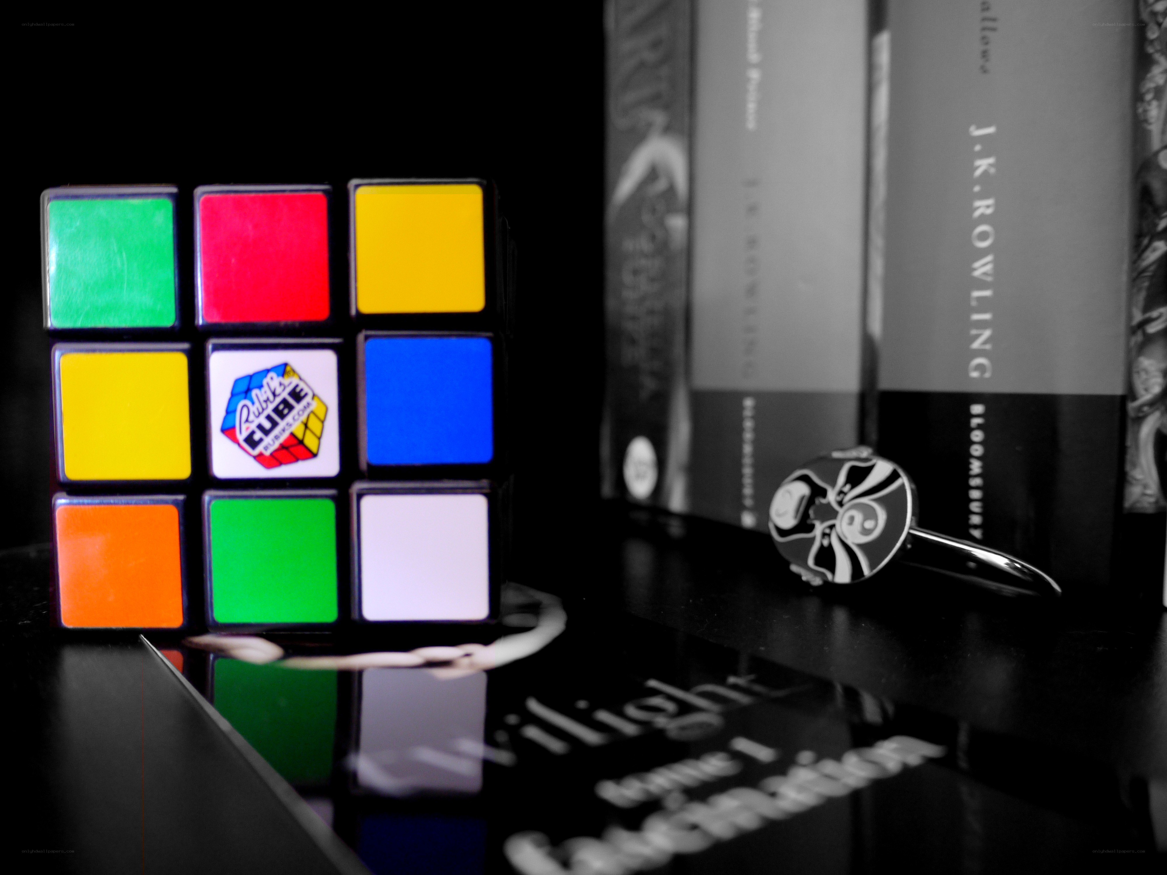 Rubik's cube and books