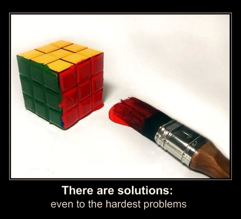 Rubik's Cube and Paintbrush