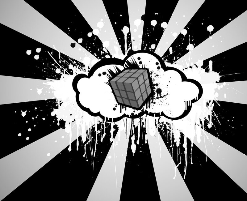 Rubik's cube in comic explosion