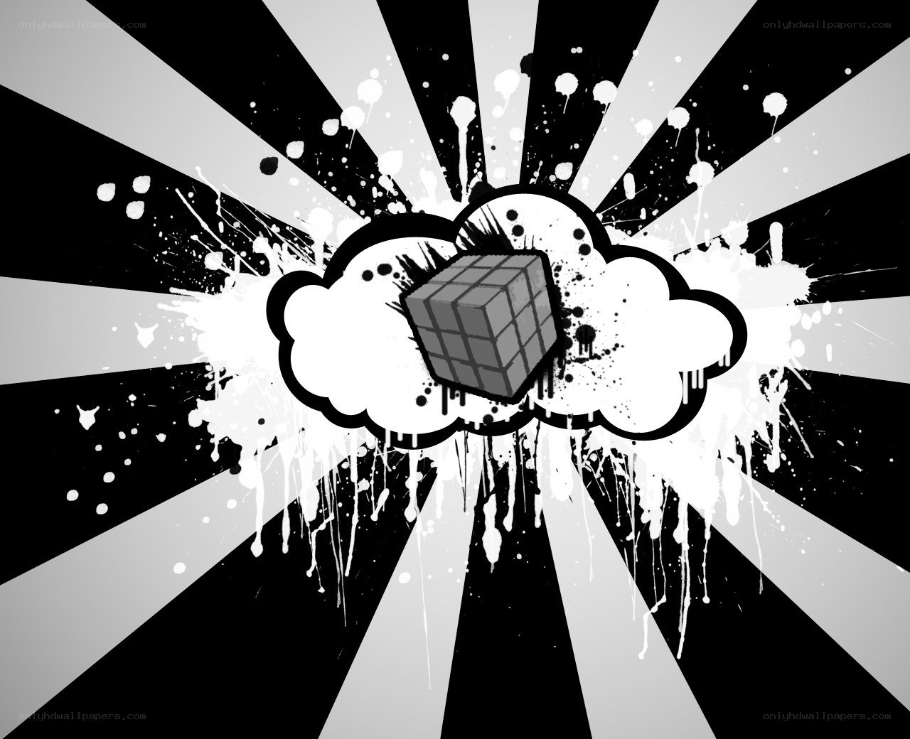 Rubik's cube in comic explosion