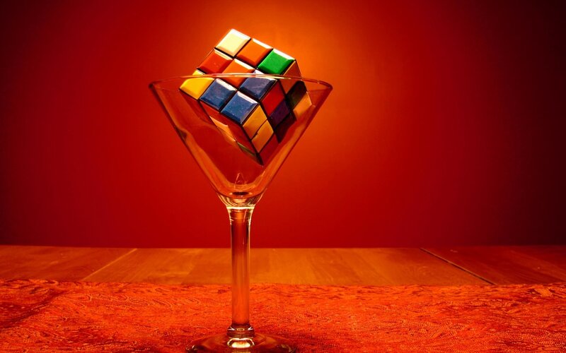 Rubik's Cube in Glass