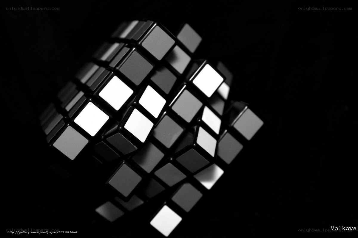 Rubik's Cube in Monochrome