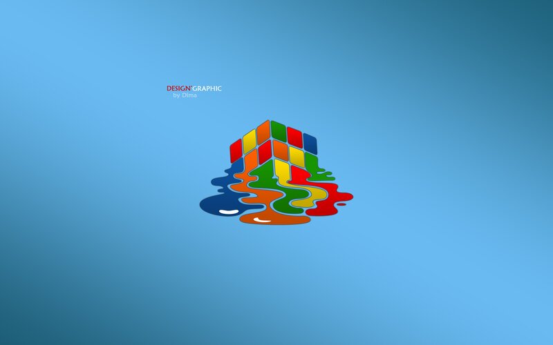 Rubik's Cube Melted Design
