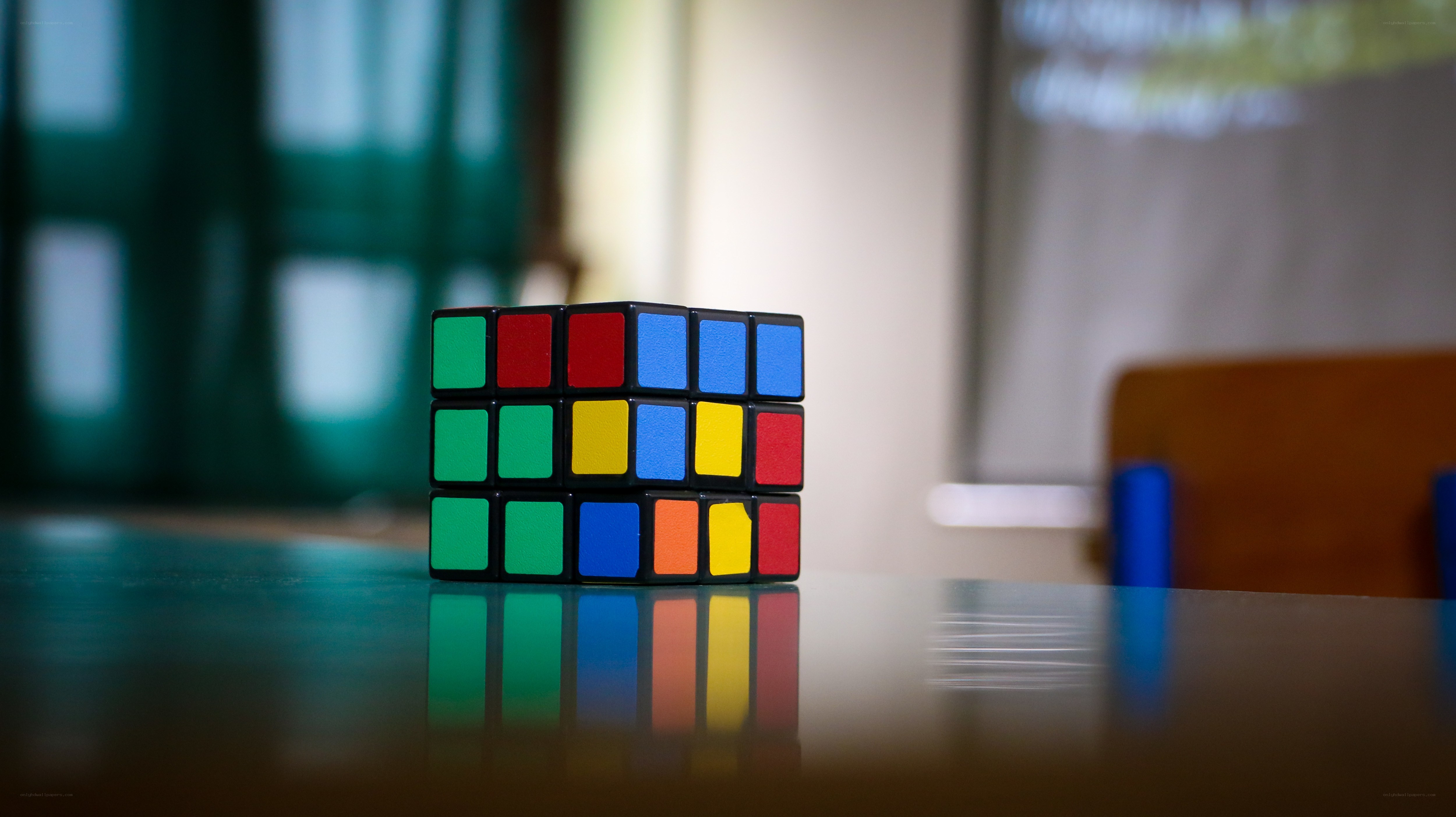 Rubik's cube on a table