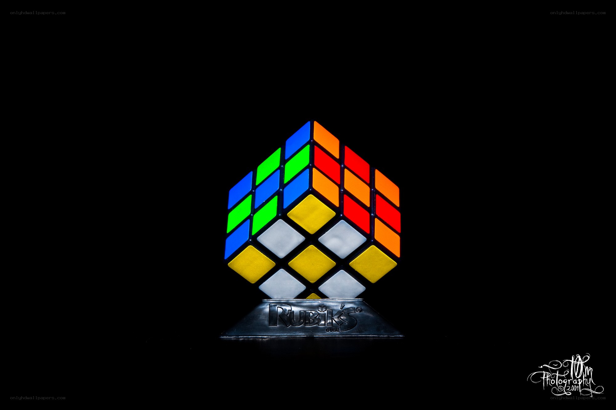 Rubik's Cube on black background
