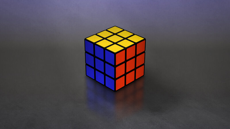 Rubik's Cube on dark surface